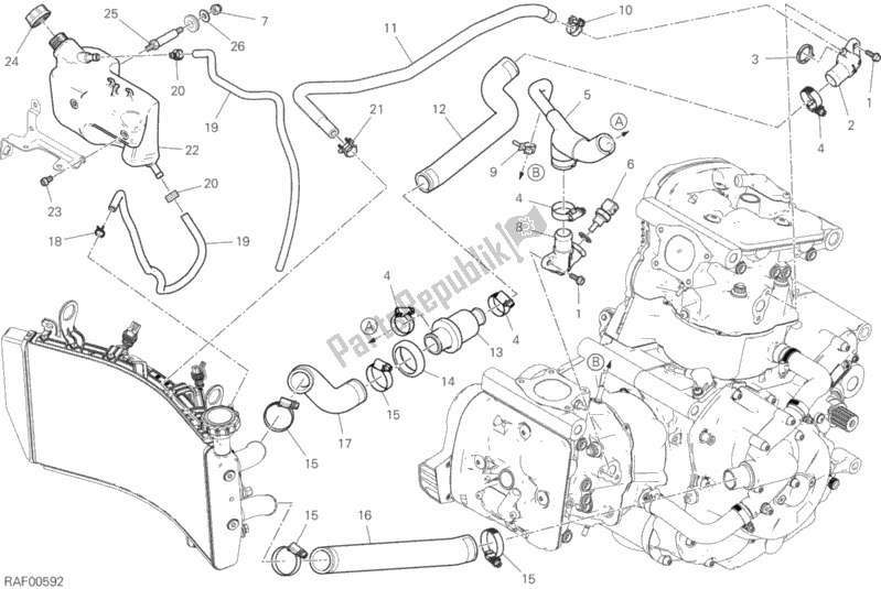 Todas as partes de Sistema De Refrigeração do Ducati Supersport S USA 937 2017